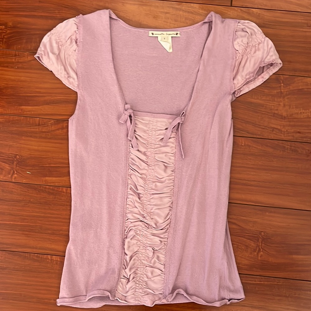 Ribbon accent Nanette Lepore capsleeve top